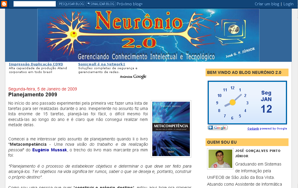 Blog Neurônio 2.0 - Segunda Versão